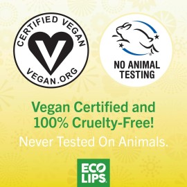 Eco Lips Bee Free Variety Pack Vegan Lip Balm | Candelilla Wax, Cocoa Butter & Coconut Oil Lip Care. Soothe & Moisturize Dry, Chapped Lips - 100% Plastic-Free Plant Pod Packaging - Made in USA