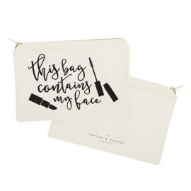 The Cotton & Canvas Co. This Bag Contains My Face Cosmetic Bag and Travel Make Up Pouch