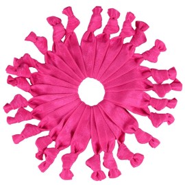 Cyndibands Ribbon Hair Ties - Fuchsia Pink - 25 Pack - No Damage Elastic Ribbon Less Crease Ponytail Holders