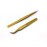 yueton 2pcs Gold Color Coated Stainless Steel Straight and Curved Head Tweezers with Leather Case for Eyelash Extension