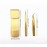 yueton 2pcs Gold Color Coated Stainless Steel Straight and Curved Head Tweezers with Leather Case for Eyelash Extension
