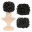 SWACC Short Messy Curly Dish Hair Bun Extension Easy Stretch hair Combs Clip in Ponytail Extension Scrunchie Chignon Tray Ponytail Hairpieces (Natural Color Close to Black-2)