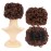 SWACC Short Messy Curly Dish Hair Bun Extension Easy Stretch hair Combs Clip in Ponytail Extension Scrunchie Chignon Tray Ponytail Hairpieces (Dark Auburn-33)