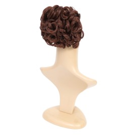 SWACC Short Messy Curly Dish Hair Bun Extension Easy Stretch hair Combs Clip in Ponytail Extension Scrunchie Chignon Tray Ponytail Hairpieces (Dark Auburn-33)