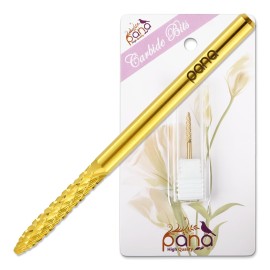 Pana 3/32 Under Nail Cleaner Safety Nail Carbide Bit - for Electric Dremel Drill Machine (Coarse, Gold)