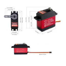 ZOSKAY 1X DS3218 Update servo 20KG Full Metal Gear Digital servo Baja servo Waterproof servo for Baja Cars(Control Angle 180)
