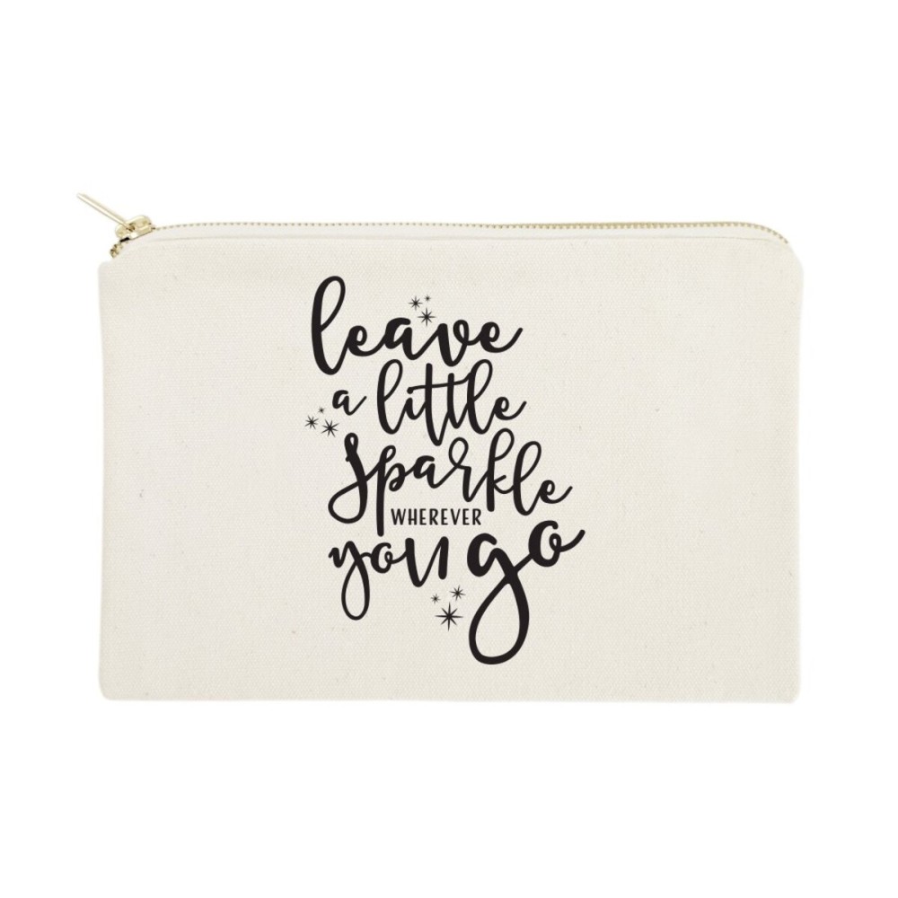 The Cotton & Canvas Co. Leave a Little Sparkle Wherever You Go Cosmetic Bag and Travel Make Up Pouch