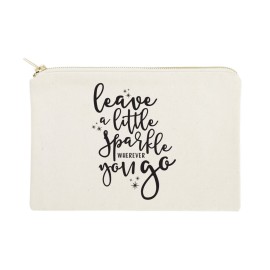 The Cotton & Canvas Co. Leave a Little Sparkle Wherever You Go Cosmetic Bag and Travel Make Up Pouch