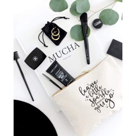 The Cotton & Canvas Co. Leave a Little Sparkle Wherever You Go Cosmetic Bag and Travel Make Up Pouch