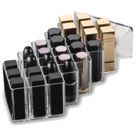 byAlegory Acrylic Lipstick Makeup Organizer | 28 Space Cosmetic Storage Designed To Stand, Lay Flat or Stack (CLEAR) byAlegory Acrylic Lipstick Makeup Organizer | 28 Space Cosmetic Storage Designed To Stand, Lay Flat or Stack (CLEAR)