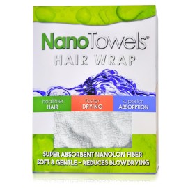 Nano Towels Hair Drying Wrap Twisty Towel | Designed for Drying Fine, Delicate, Thinning, Curly and Frizzy Hair | Replaces Hair Dryers, Cotton Bath Towels. One Size Fits All Nano Towels Hair Drying Wrap Twisty Towel | Designed for Drying Fine, Delicate, Thinning, Curly and Frizzy Hair | Replaces Hair Dryers, Cotton Bath Towels. One Size Fits All