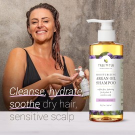 Tree to Tub Lavender Dry Hair Shampoo for Sensitive Scalp - Gentle Hydrating Dry Scalp Shampoo for Women & Men, Moisturizing Sulfate Free Shampoo w/Organic Argan Oil, Chamomile, All Natural Aloe Vera Tree to Tub Lavender Dry Hair Shampoo for Sensitive Scalp - Gentle Hydrating Dry Scalp Shampoo for Women & Men, Moisturizing Sulfate Free Shampoo w/Organic Argan Oil, Chamomile, All Natural Aloe Vera