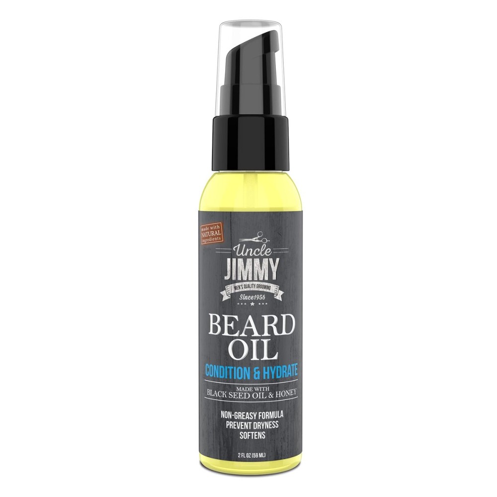 Uncle Jimmy Beard Oil, Restores Moisture, Softens and Reduces Beard Itch for Facial Hair of All Lengths, Made with Black Seed Oil & Honey 2oz (T108) Uncle Jimmy Beard Oil, Restores Moisture, Softens and Reduces Beard Itch for Facial Hair of All Lengths, Made with Black Seed Oil & Honey 2oz (T108)