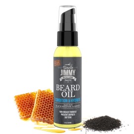 Uncle Jimmy Beard Oil, Restores Moisture, Softens and Reduces Beard Itch for Facial Hair of All Lengths, Made with Black Seed Oil & Honey 2oz (T108) Uncle Jimmy Beard Oil, Restores Moisture, Softens and Reduces Beard Itch for Facial Hair of All Lengths, Made with Black Seed Oil & Honey 2oz (T108)