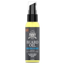 Uncle Jimmy Beard Oil, Restores Moisture, Softens and Reduces Beard Itch for Facial Hair of All Lengths, Made with Black Seed Oil & Honey 2oz (T108) Uncle Jimmy Beard Oil, Restores Moisture, Softens and Reduces Beard Itch for Facial Hair of All Lengths, Made with Black Seed Oil & Honey 2oz (T108)