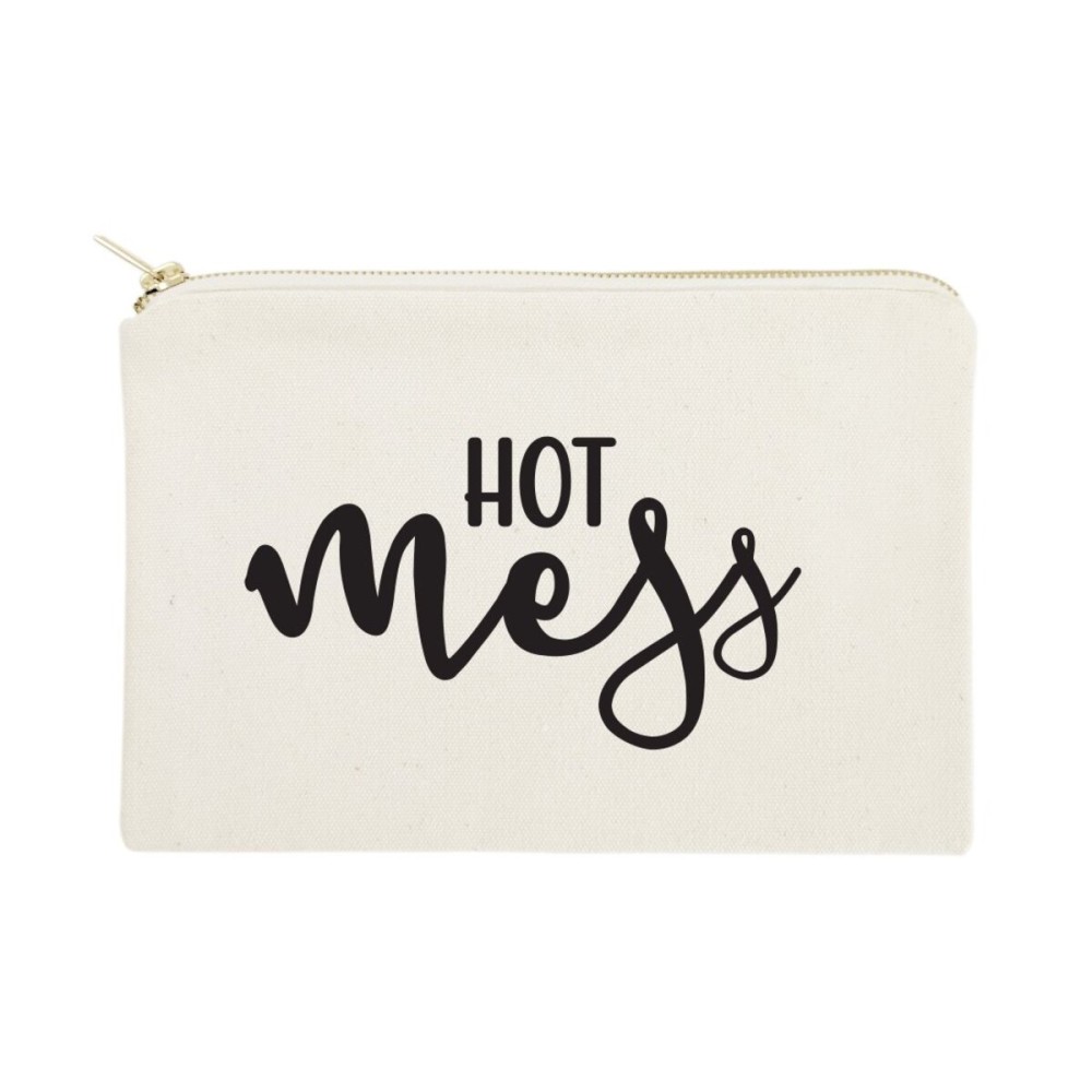 The Cotton & Canvas Co. Hot Mess Cosmetic Bag and Travel Make Up Pouch