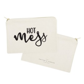 The Cotton & Canvas Co. Hot Mess Cosmetic Bag and Travel Make Up Pouch