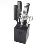 OLizee Professional Acylic Salon Scissors Holder Box Hairdressing Combs Clips Organizer Rack for Hair Stylist(Black)
