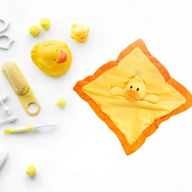 Baberoo Duck Baby Lovey - Super Soft 12 Square Baby Security Blanket for Girls or Boys, Baby Stuffed Animals for Newborns, Ultra Soft Polyester Lovey Blanket, Machine Washable Lovie for Toddler