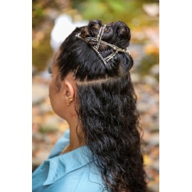 Stretchy Non-Slip Hair Clip for Thick, Wavy, Naturally Curly Hair - Put Your Hair Up in Seconds - Comfy UpDo, Ponytail, French Twist, Bun (Large, Storm Gray)