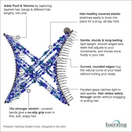 Stretchy Non-Slip Hair Clip for Thick, Wavy, Naturally Curly Hair - Put Your Hair Up in Seconds - Comfy UpDo, Ponytail, French Twist, Bun (Large, Storm Gray)