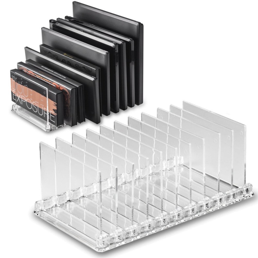 byAlegory Acrylic Makeup Eyeshadow Palette Organizer W/ Removable Dividers | 10 Space Vanity Desk Storage Fits All Palette Sizes - Clear byAlegory Acrylic Makeup Eyeshadow Palette Organizer W/ Removable Dividers | 10 Space Vanity Desk Storage Fits All Palette Sizes - Clear
