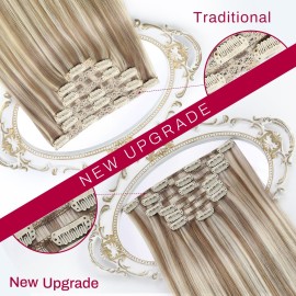 Moresoo Clip in Hair Extensions Remy Double Weft Human Hair Clip in Extensions Balayage Straight Hair Extensions for Women Ombre Black with Burgundy 7pcs 120g 16inch