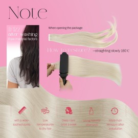Moresoo Platinum Blonde Hair Extensions Tape in Human Hair Tape in Real Hair Extensions Blonde Glue in Hair Straight Glue in Extensions Human Hair 18 Inch 60 20pcs 50g