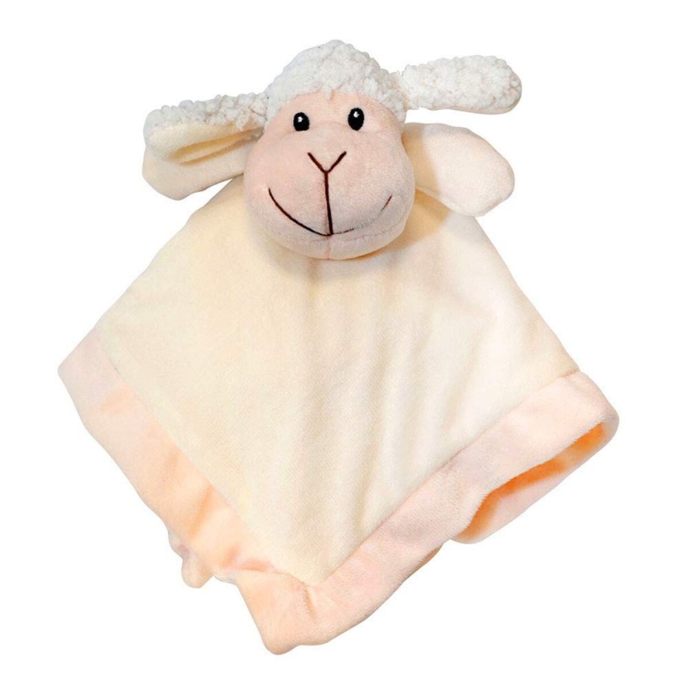 Baberoo Lamb Baby Lovey - Super Soft 12 Square Baby Security Blanket for Girls or Boys, Baby Stuffed Animals for Newborns, Ultra Soft Polyester Lovey Blanket, Machine Washable Lovie for Toddler