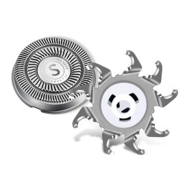 SweetLF 3 Pcs Replacement Shaver Head Blade Cutters IPX7 Waterproof Electric Razor Wet & Dry 3D Mens Rotary Shaver SW-BC09