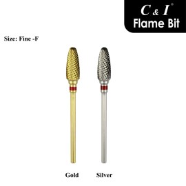 C & I Flame Bit Carbide Nail Drill for Electric Manciure Drill Machine of Nail Beauty (Grit Fine, Gold) C & I Flame Bit Carbide Nail Drill for Electric Manciure Drill Machine of Nail Beauty (Grit Fine, Gold)