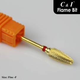 C & I Flame Bit Carbide Nail Drill for Electric Manciure Drill Machine of Nail Beauty (Grit Fine, Gold) C & I Flame Bit Carbide Nail Drill for Electric Manciure Drill Machine of Nail Beauty (Grit Fine, Gold)