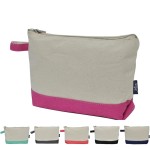 NGIL Jute/Canvas Large Travel DYI Cosmetic Bag Pouch for Women Multipurpose Travel Toiletry Pouch, Personalized Makeup Bag, Best Friend Gift, Bridesmaid Gift Ideas (Jute-Hot Pink)