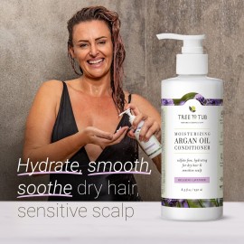 Tree to Tub Moisturizing Conditioner for Dry Hair & Dry Scalp - Hydrating Sulfate Free Argan Oil Conditioner & Vegan Hair Moisturizer for Women & Men w/Organic Coconut Oil, All Natural Lavender Tree to Tub Moisturizing Conditioner for Dry Hair & Dry Scalp - Hydrating Sulfate Free Argan Oil Conditioner & Vegan Hair Moisturizer for Women & Men w/Organic Coconut Oil, All Natural Lavender