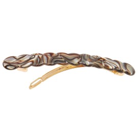 France Luxe Scalloped Long and Skinny Barrette - Onyx