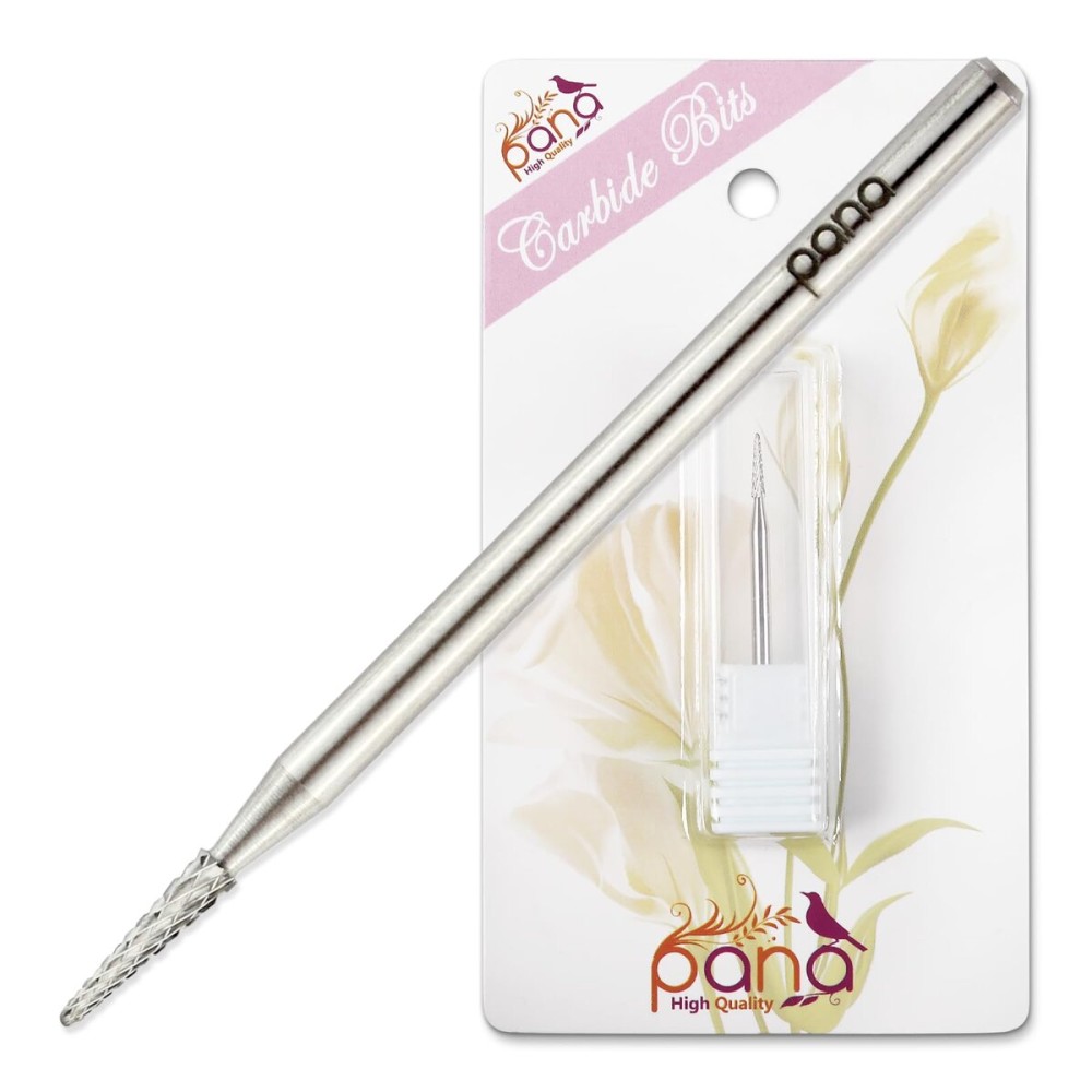 Pana 3/32 Sharp Point Bit Safety Nail Carbide Bit - Silver Color (Grit: Medium - M) for Electric Dremel Drill Machine