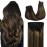 GOO GOO Clip in Hair Extensions Real Human Hair, Remy Human Hair Extensions Clip ins for Women, Natural Human Hair, 20inch 120g 7Pcs, 1B/6/1B Balayage Natural Black to Chestnut Brown