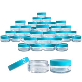 40 New empty 10 Gram (0.35 oz) Plastic Pot Jars with Lids for Lip Balms, Salves, Creams, Cosmetics, Nail Accessories, Rhinestones, Herbs, Spices - BPA Free (Teal Screw Lid) 40 New empty 10 Gram (0.35 oz) Plastic Pot Jars with Lids for Lip Balms, Salves, Creams, Cosmetics, Nail Accessories, Rhinestones, Herbs, Spices - BPA Free (Teal Screw Lid)