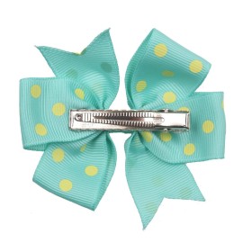 CLLOT 40Pcs 3 Inch Boutique Grosgrain Ribbon Pinwheel Hair Bows Alligator Clips For Girls Toddlers Hair Accessories Teens Gifts In Pairs (Polka Dot)