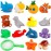 15 PCS Ocean Animals Rubber Bath Toy Water Squirters with Floating Bathtub Squeeze and Play Soft Sea Creatures anf Fishing Net for Baby, Toddlers and Kids
