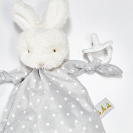 Bunnies By The Bay Bloom Knotty Friend Baby Stuffed Rabbit Animal Blanket - Plush Baby Lovey - Best Friend Blanket - 10