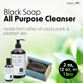 Nabila K - Black Soap Bar - African Spices, Honey & Shea Butter - Oily & Acne Prone Skin - All Purpose Face & Body Wash - Hand Soap, Shower Gel, Shampoo, Shaving Cream - All Skin Types - 1 Bar
