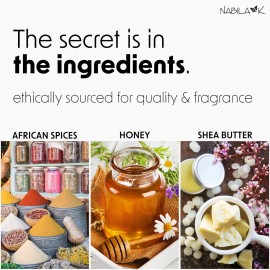 Nabila K - Black Soap Bar - African Spices, Honey & Shea Butter - Oily & Acne Prone Skin - All Purpose Face & Body Wash - Hand Soap, Shower Gel, Shampoo, Shaving Cream - All Skin Types - 1 Bar