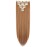 LELINTA 7Pcs 16 Clips 23 Inch Wavy Curly Full Head Clip in on Double Weft Hair Extensions Light Brown Straight