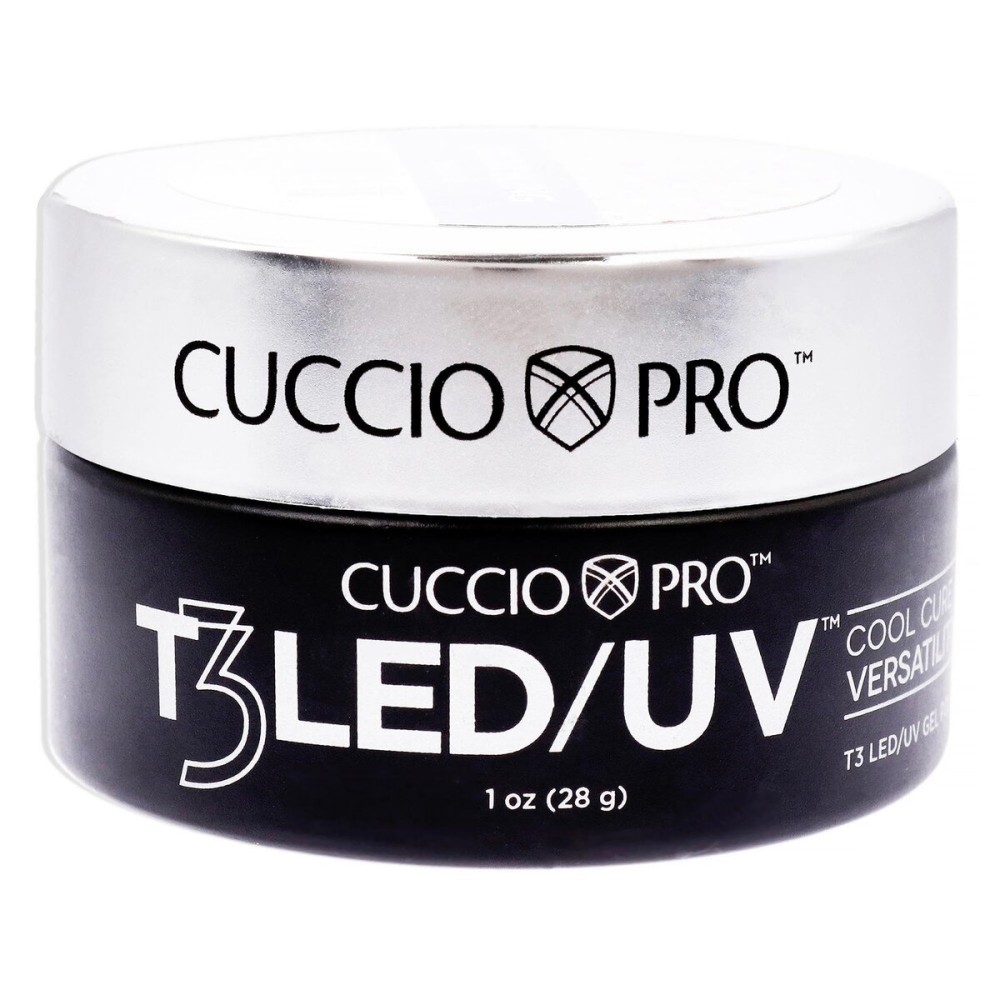 Cuccio Pro T3 LED/UV Cool Cure Versatility Gel - Self-Levelling - Incredibly Flexible - Strong Adhesion - High Shine Finish - Fast Application - Quick Cure - Disco Bling - 1 Oz Nail Gel