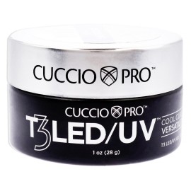 Cuccio Pro T3 LED/UV Cool Cure Versatility Gel - Self-Levelling - Incredibly Flexible - Strong Adhesion - High Shine Finish - Fast Application - Quick Cure - Disco Bling - 1 Oz Nail Gel