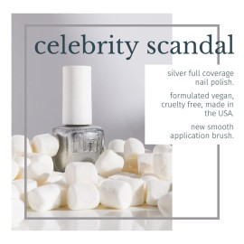 duri 536 Celebrity Scandal Nail Polish, Frosted Metallic Silver, Full Coverage, Fast Drying, Glossy, Lasting, 0.45 Fl Oz