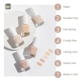 duri Nail Polish, 477 Less Is More, Creamy Beige Lacquer, Semi Sheer Coverage French Manicure Look, 0.45 Fl Oz
