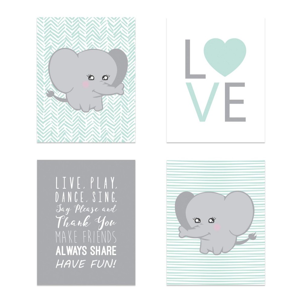 Children Inspire Design Elephant Nursery Decor, Wall Decor for Kids, Wall Art for Kids, Playroom Decor, Baby Decor, 11x14