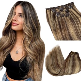 Licoville Clip in Hair Extensions Real Hair Blonde Highlight Human Hair Clip ins 15 Inch 70grams 7pcs Full Thick Medium Brown with Caramel Blonde Highlighted Clip in Extensions for Women Licoville Clip in Hair Extensions Real Hair Blonde Highlight Human Hair Clip ins 15 Inch 70grams 7pcs Full Thick Medium Brown with Caramel Blonde Highlighted Clip in Extensions for Women